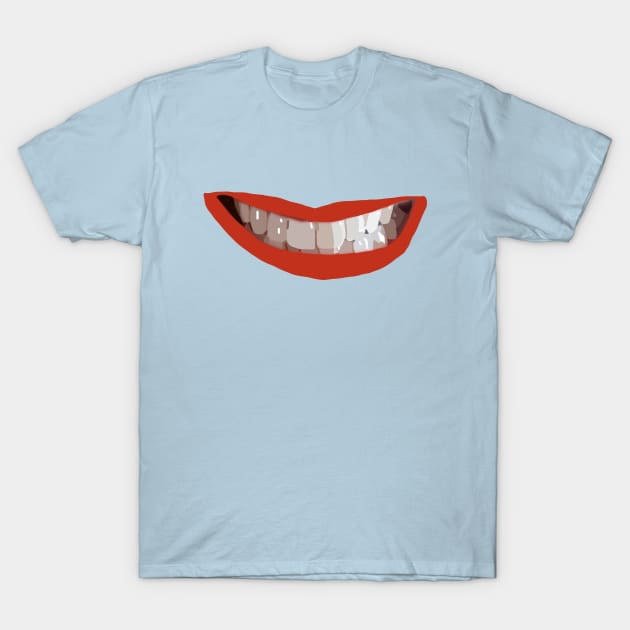 Reds Lips Smile T-Shirt by ellenhenryart